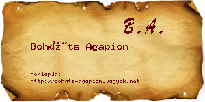 Boháts Agapion névjegykártya